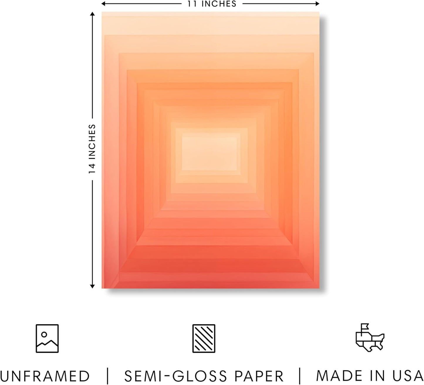 HAUS AND HUES Colorful Abstract Wall Art - Minimalist Retro Picture for Living Room Decor, Red and Pink Modern Wall Art Painting (Pink Geometric 2, Unframed, 11x14)