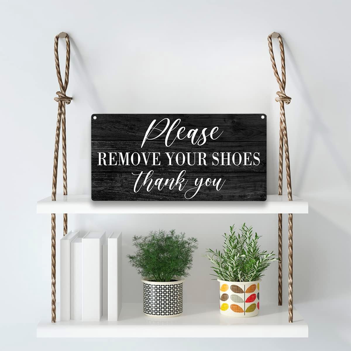 Please Remove Your Shoes Thank You compression Wood Sign Rustic Shoes off Compression Wood Hanging Plaque for Home Wall Art Decoration 6 x 12 Inches Present