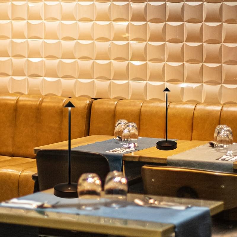 2 PACK Cordless Lamps,Battery Rechargeable Table Lamp,Portable Lamps,2 Level Brightness Dimmable Night Light,Minimalist Design, Cordless Table Lamps for Living Room/Restaurant/Couple Dinner(Black)