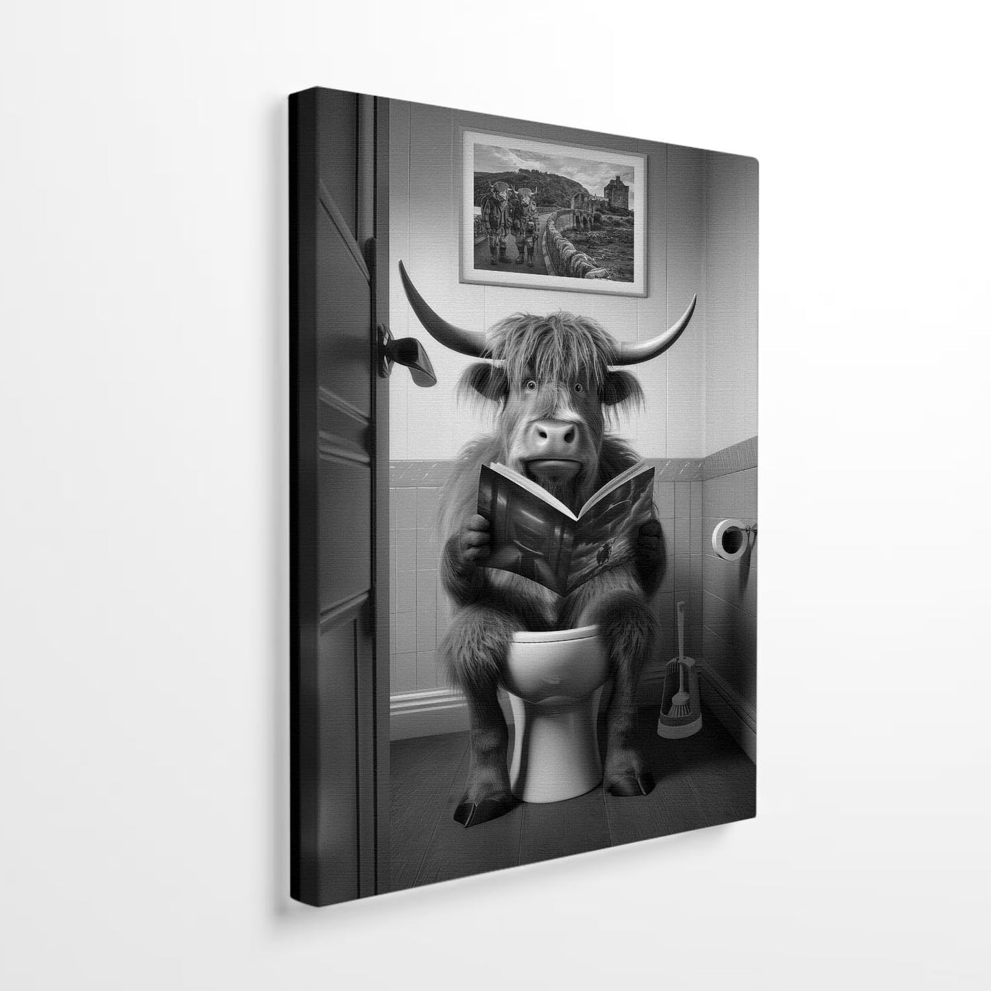 DIHSIEG Inspirational Canvas Wall Art Funny Bathroom Wall Art Print Poster, Frameless Canvas Decor,with Hook, Can be Placed on the Table,Motivational Prints,Dark 12x16 Inch