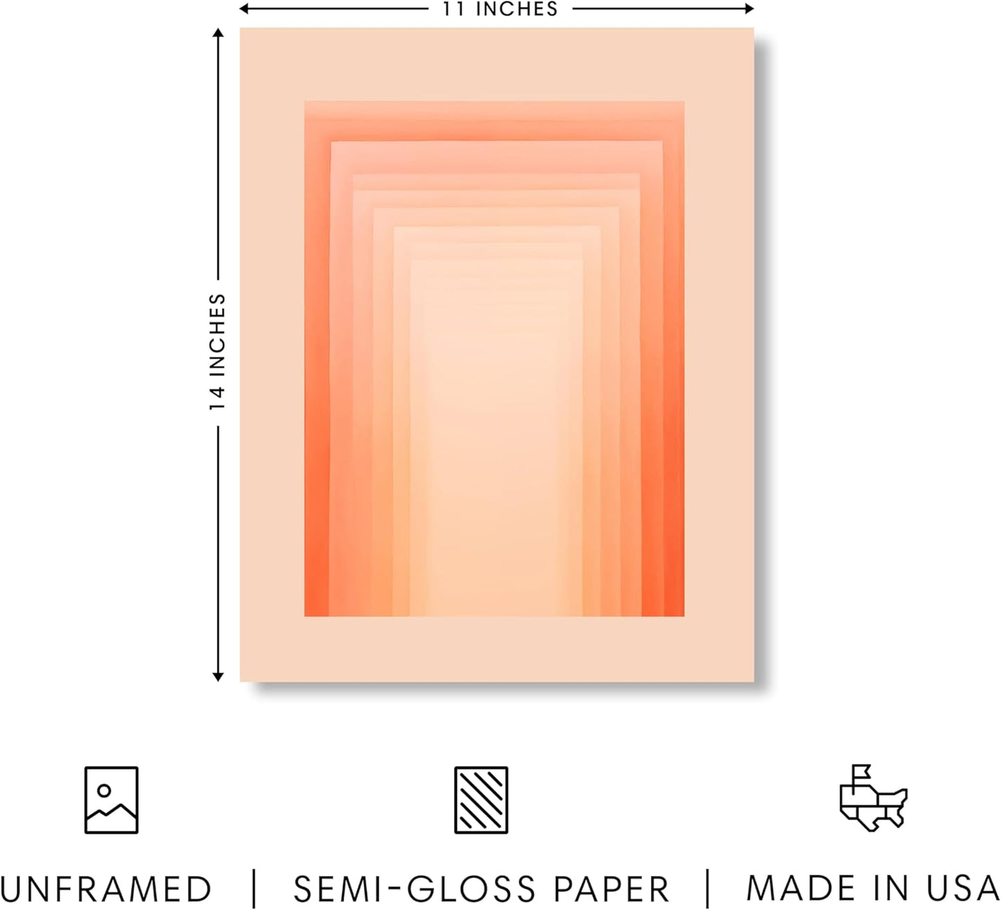 HAUS AND HUES Colorful Abstract Wall Art - Minimalist Retro Picture for Living Room Decor, Red and Pink Modern Wall Art Painting (Pink Geometric, Unframed, 11x14)