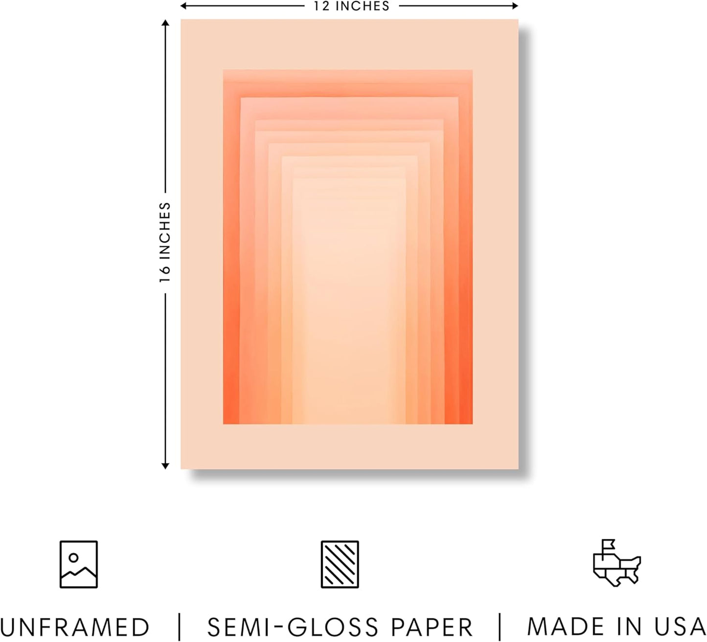 HAUS AND HUES Colorful Abstract Wall Art - Minimalist Retro Picture for Living Room Decor, Red and Pink Modern Wall Art Painting (Pink Geometric, Unframed, 12x16)