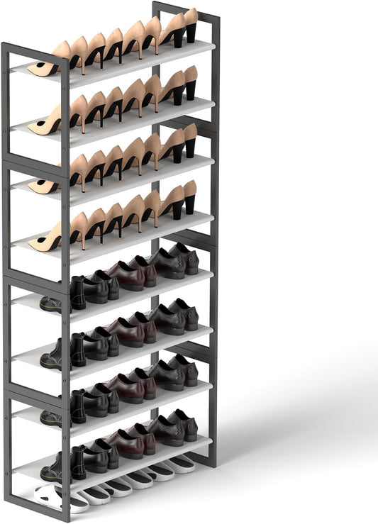 8-Tier Non-Woven Fabric Shoe Rack - Sturdy & Durable Metal Shoe Storage Shelf, Easy to Assemble for Closet, Entryway, Bedroom