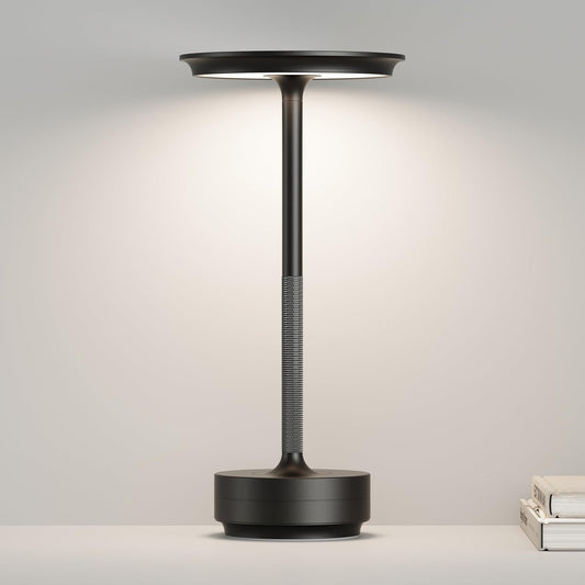 Rechargeable Cordless Table Lamps, Portable 5000mAh Battery Table Light, 3 Color Stepless Dimming LED Table Light,Suitable for Terrace, Western Restaurant, Cafe(with Memory Function)