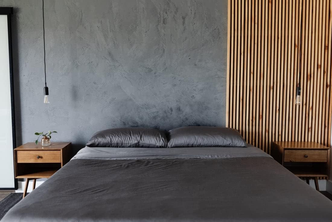 Cozy Earth Luxury Bed Sheet Set - 100% Viscose from Bamboo Fabric, Ultra-Soft & Breathable, Fits Regular & Deep Pocket Mattresses up to 20" - 4 Pieces Full Sheet Set Charcoal Grey