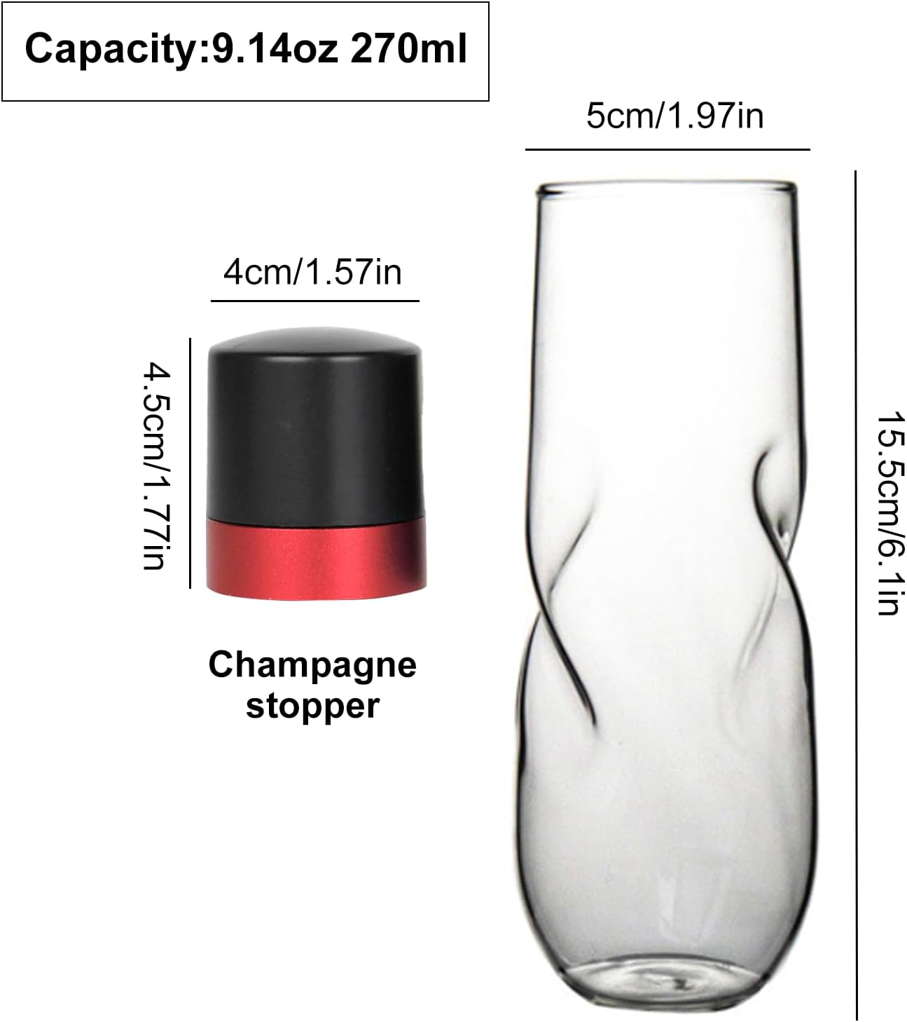 Stemless Wine Glasses Set of 2, 9oz with Finger Indentations for Red Wine, Bourbon, Scotch & Cocktails, Modern Unbreakable Barware Gifts