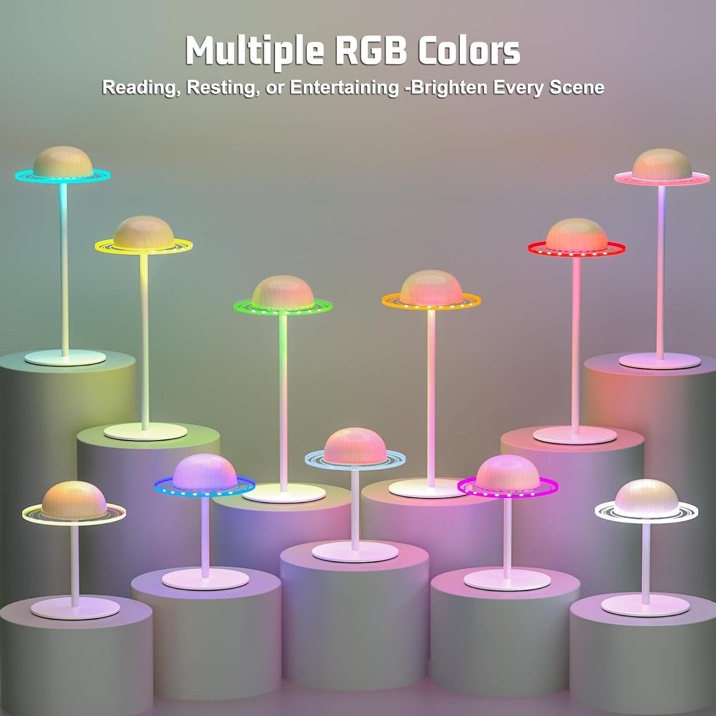 Nreonrick RGB Table Lamp,Wireless Bottle Lamp, Dimmable Color Changing Desk Lamp, Music Sync Bedside Lamp with Remote and Touch Control for Bedroom,Bar,Halloween Decor (2 Pack)