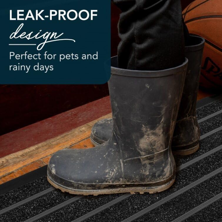 ubdyo Extra Durable Door Mat - Dirt Trapping Outdoor Welcome Mats - Non-Slip Outdoor Indoor Entrance - Low Profile Front Doormat (36" x 24", Bright Black)