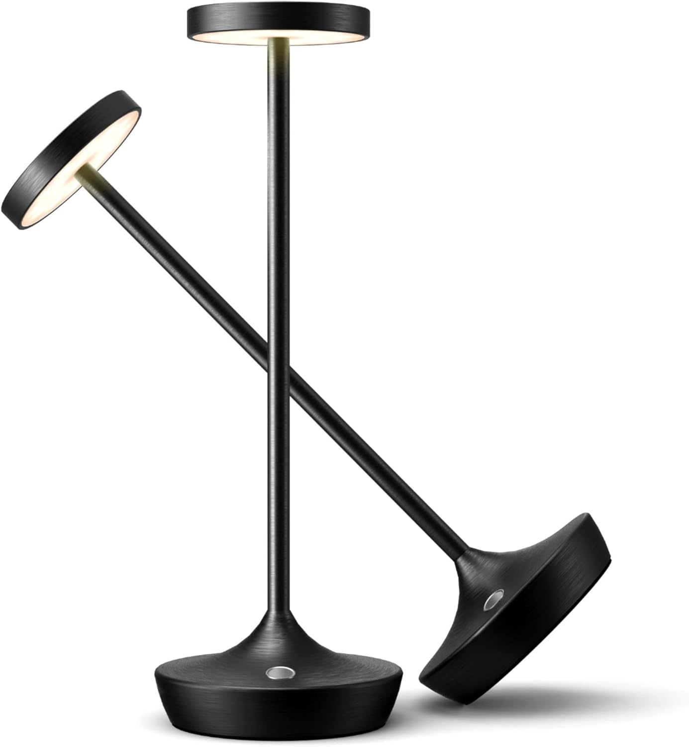 Cordless Table Lamp Rechargeable - 6000mAh LED Battery Operated Table Light - Portable Touch Dimmable Outdoor Waterproof Table Lamps for Patio Restaurant Dining (2 Black)