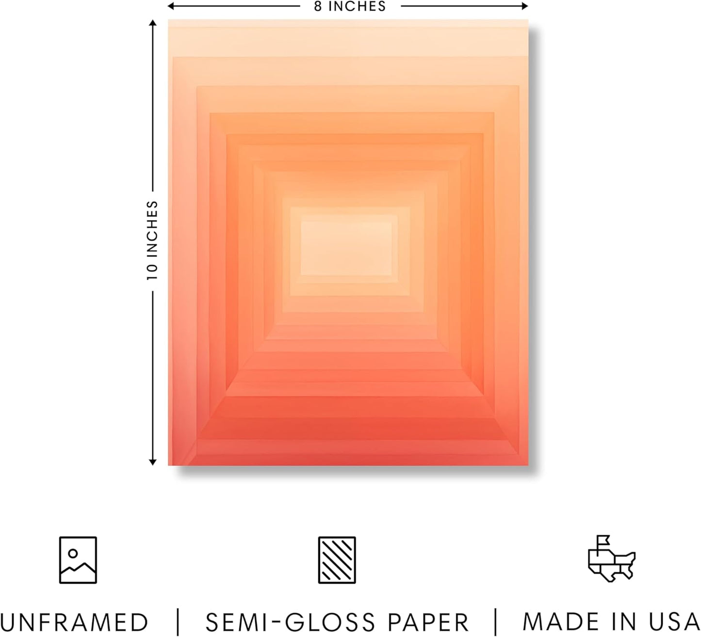 HAUS AND HUES Colorful Abstract Wall Art - Minimalist Retro Picture for Living Room Decor, Red and Pink Modern Wall Art Painting (Pink Geometric 2, Unframed, 8x10)