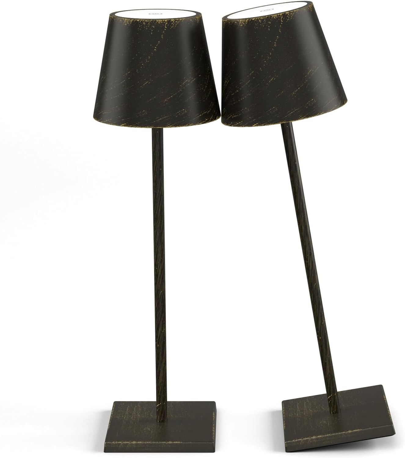 2-Pack Rechargeable Table Lamps LED Cordless Table Lamp 3W 5500mAh Battery Operated Table Light Stepless Dimmable Portable Desk Lamp for Restaurant/Table/Bedroom/Outdoor (Copper)