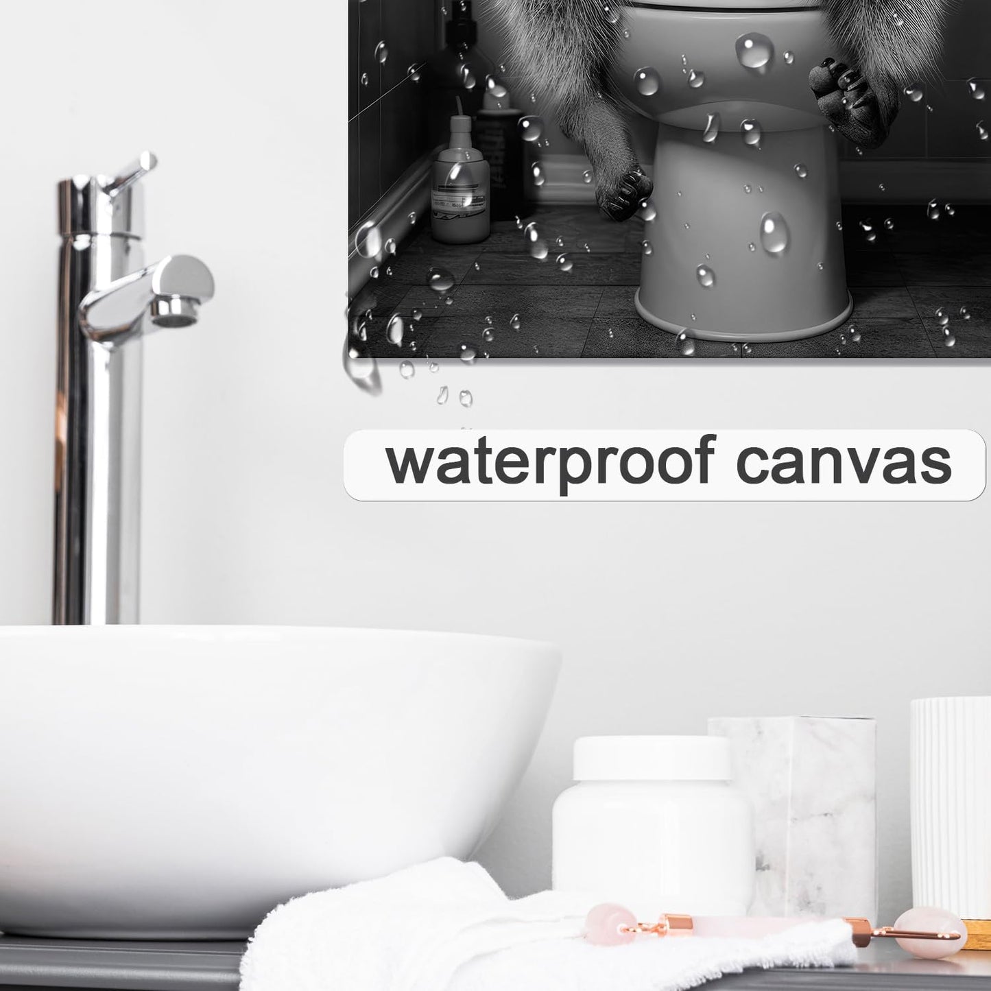 DIHSIEG Inspirational Canvas Wall Art Funny Bathroom Wall Art Print Poster, Frameless Canvas Decor,with Hook, Can be Placed on the Table,Motivational Prints,Dark 12x16 Inch