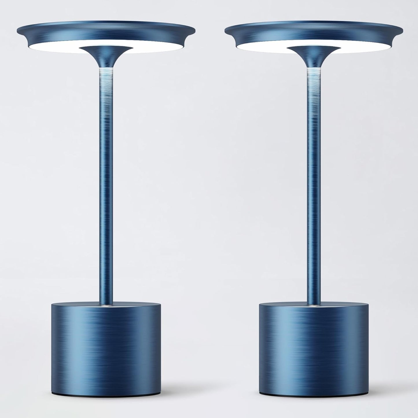 Cordless Table Lamp, Portable Rechargeable 6000mAh Outdoor Table Lamp, 3 Color Stepless Dimming Battery Powered Lamp, LED Table Light for Dinner/Restaurant/Outdoor (Blue)