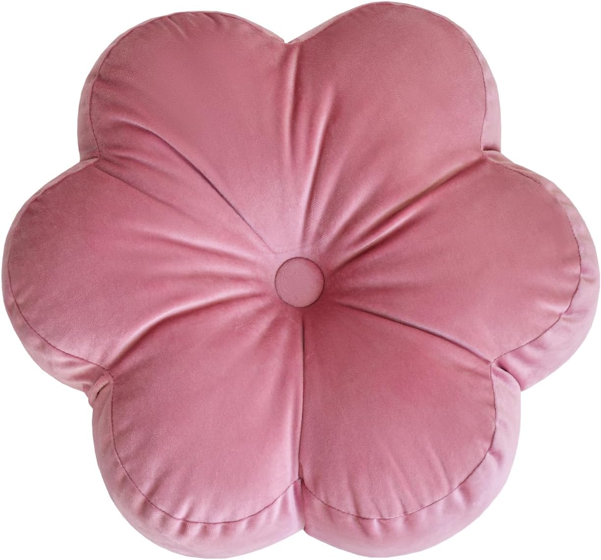 Xuyier Flower Pillow, Flower Shaped Pillow with Velvet for Couch Bed Chair Sofa, Home Decor Floor Seating Cushion Cute Throw Pillows for Living Room Bedroom (15 Inches, Gray Pink)