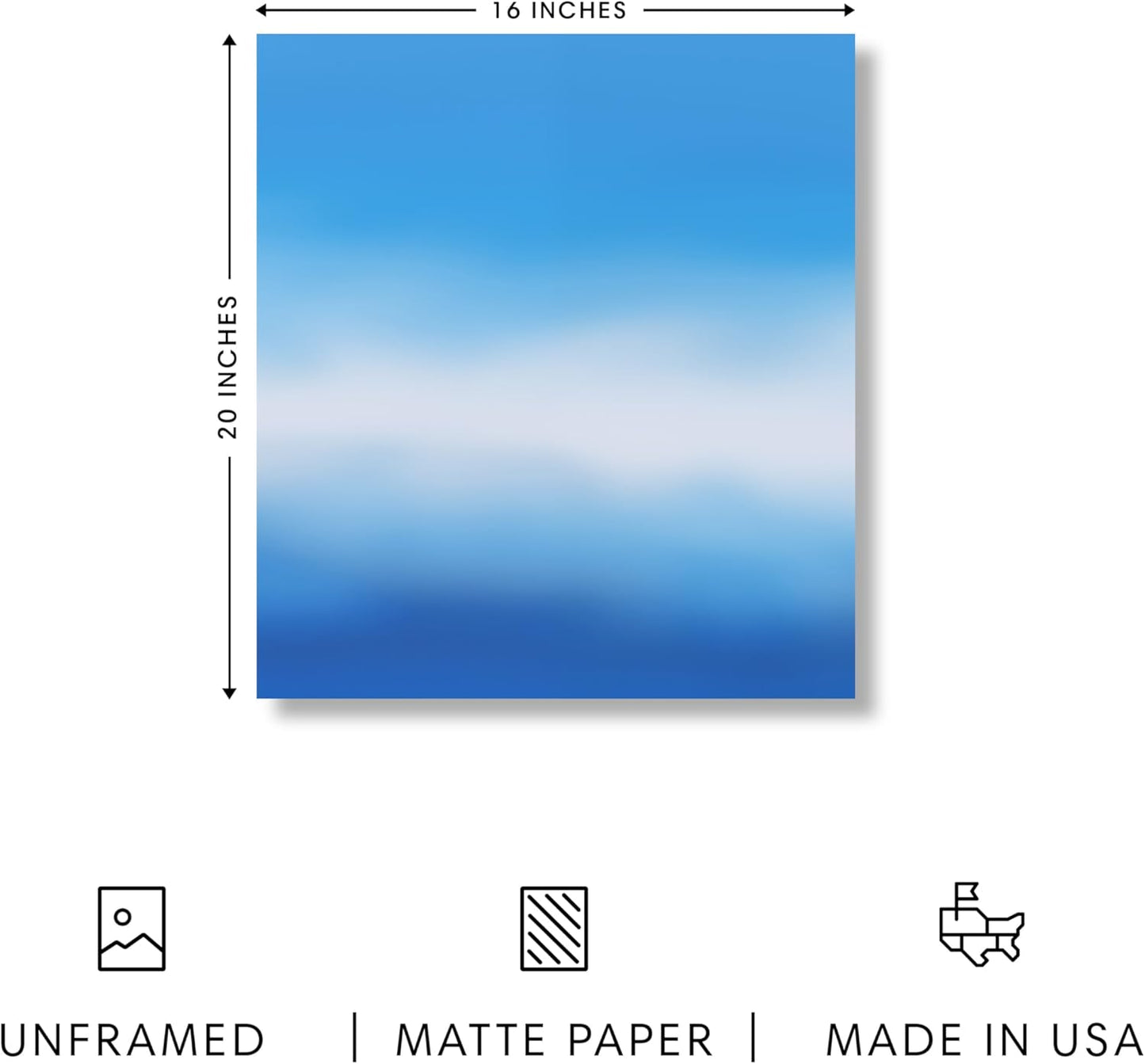 HAUS AND HUES Modern Abstract Wall Art - Blue and Green Living Room Art, Modern Artwork for Walls, Minimalist Picture for Living Room(Blue Tie-Dye, Unframed, 16x20)