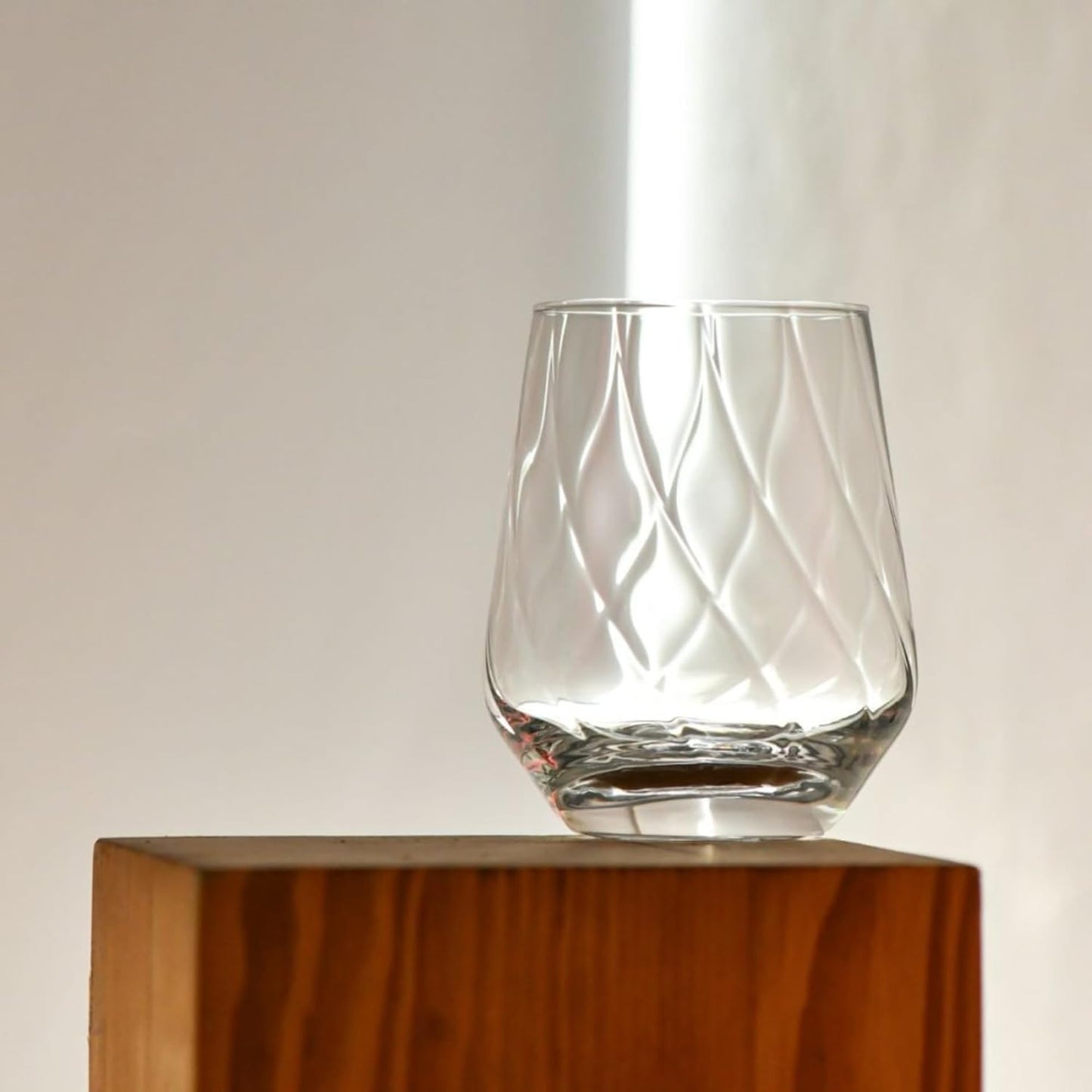 Krosno Textured Drinking Glasses,Set of 3, Water and Juice, Wine and Cocktails,14,54 fl. oz, Splendour LUMI Collection, Ideal for Everyday Use, Drinking Glasses, Dishwasher Safe, Made in Europe