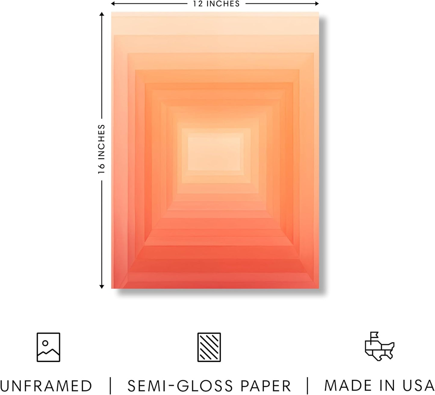 HAUS AND HUES Colorful Abstract Wall Art - Minimalist Retro Picture for Living Room Decor, Red and Pink Modern Wall Art Painting (Pink Geometric 2, Unframed, 12x16)