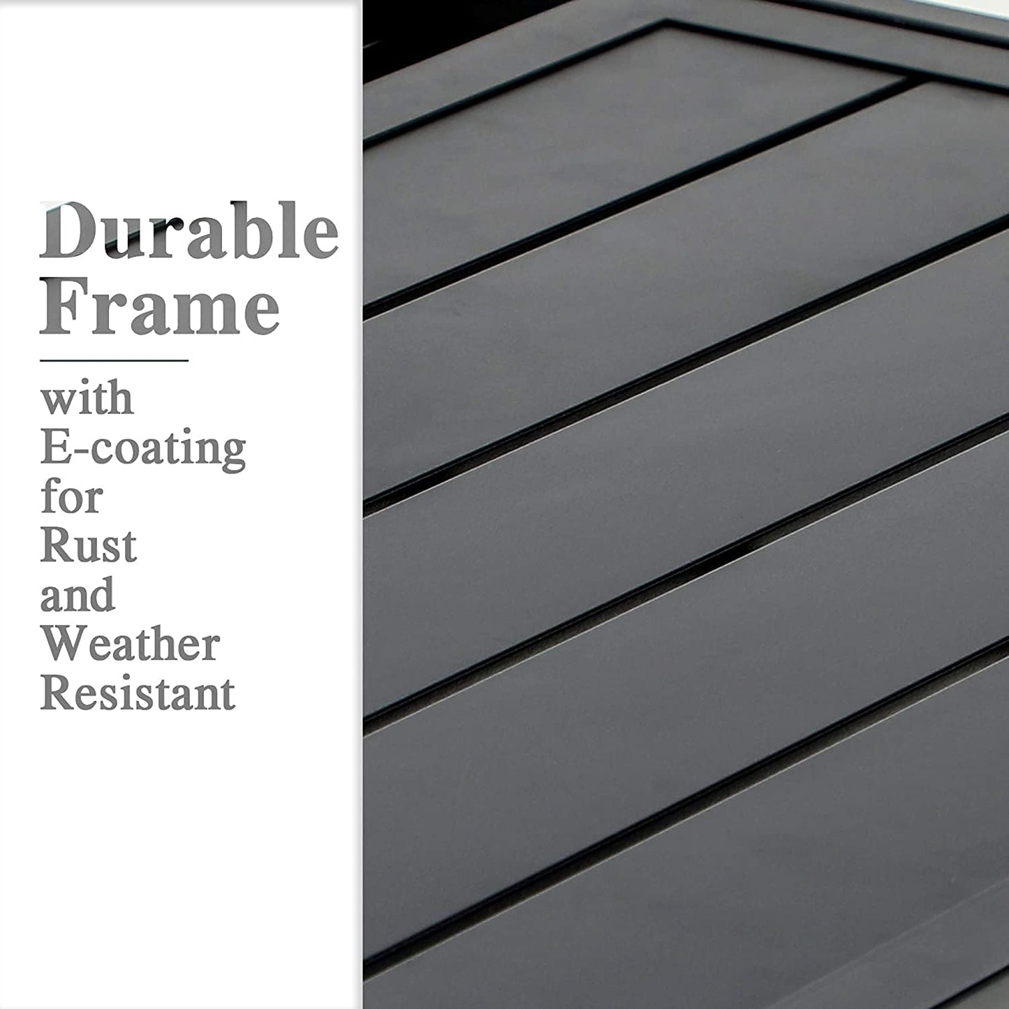 PHI VILLA 7 Piece Patio Dining Table Set, Expandable Rectangular Metal Dining Table & 6 Steel Patio Chairs for Outdoor, Deck, Yard