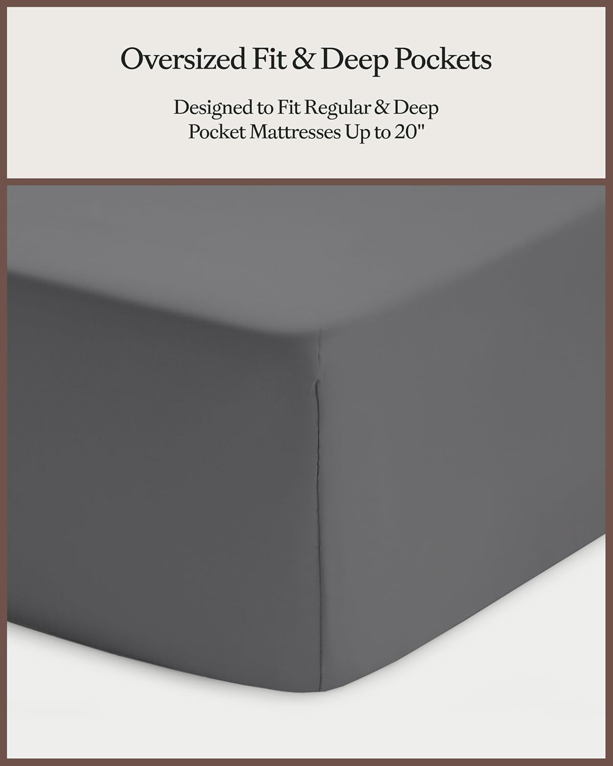 Cozy Earth Luxury Bed Sheet Set - 100% Viscose from Bamboo Fabric, Ultra-Soft & Breathable, Fits Regular & Deep Pocket Mattresses up to 20" - 4 Pieces Twin Sheet Set Charcoal Grey