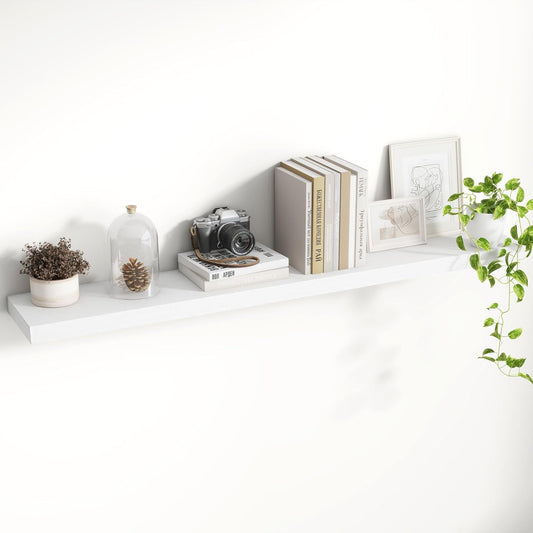 48 Inch Floating Shelves, 8 Inch Deep Floating Shelves for Wall, Hanging Shelf with Invisible Brackets, Deep Shelves for Bathroom, Bedroom, Living Room, White, Set of 1
