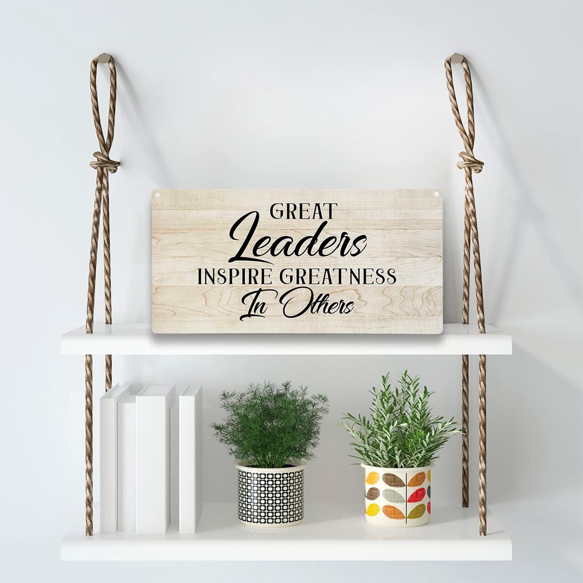 Inspirational Gifts Great Leaders Inspire Greatness In Others Wooden Hanging Sign Thank You Gifts for Boss Supervisor,Retirement Leaving Gifts Appreciation Idea for Women Men 6x12 Inches