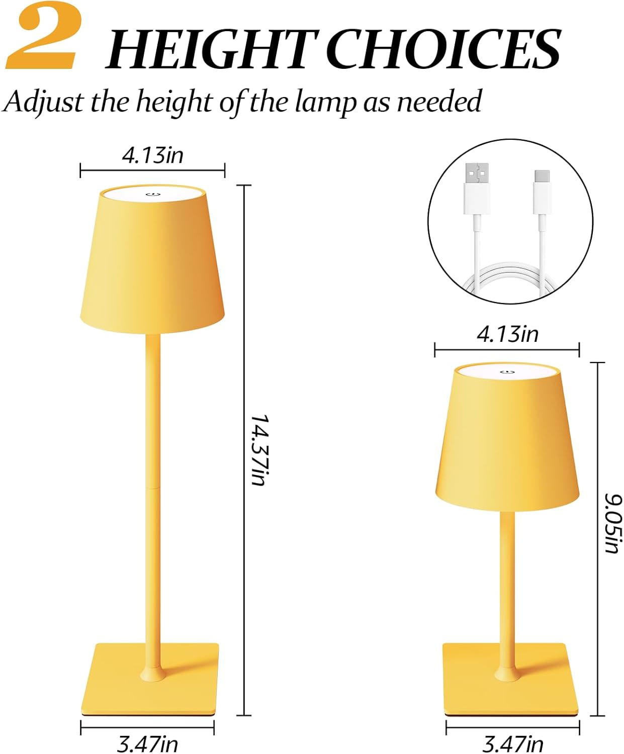 2 Pack Cordless Table Lamps, 3 Colors Stepless Dimming, 5000mAh Rechargeable Battery LED Desk Lamp for Bedroom/Couple Dinner/Desk/Cafe/Dining Room/Terrace