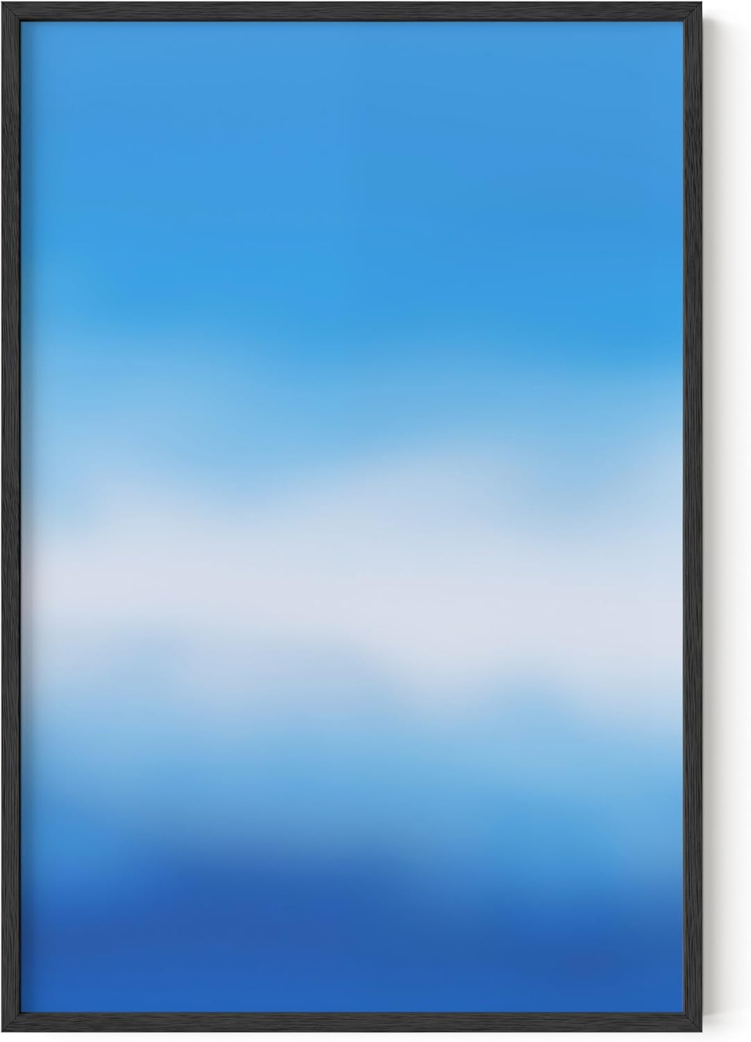 HAUS AND HUES Modern Abstract Wall Art - Blue and Green Living Room Art, Modern Artwork for Walls, Minimalist Picture for Living Room(Blue Tie-Dye, Black Frame, 24x36)