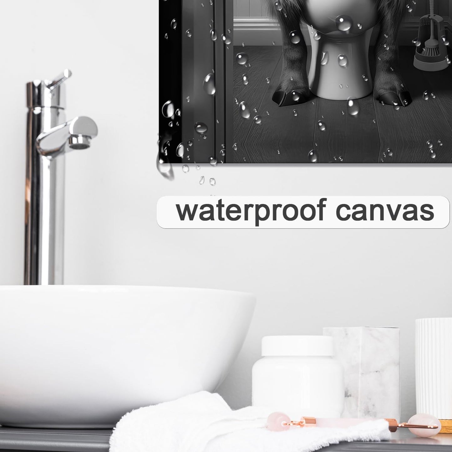 DIHSIEG Inspirational Canvas Wall Art Funny Bathroom Wall Art Print Poster, Frameless Canvas Decor,with Hook, Can be Placed on the Table,Motivational Prints,Dark 12x16 Inch