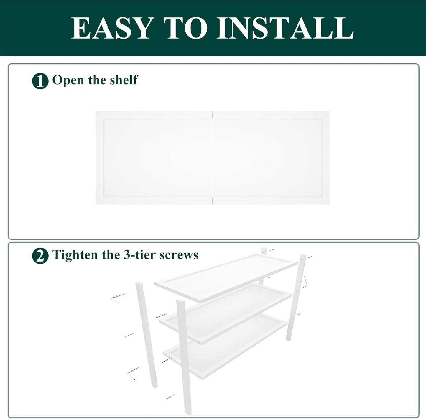Smiry Bamboo Shoe Rack, 3 Tier Shoe Organizer for Entryway & Closet, Stackable Free Standing Storage Shelf for Shoes, Bags & Plants, White