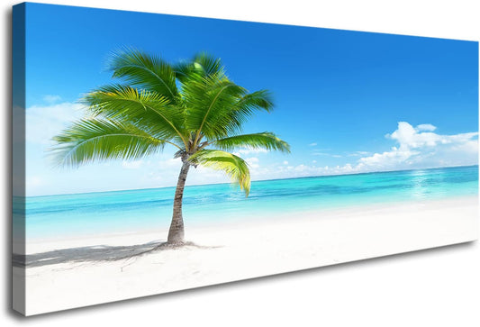 YYYYHPP YP0875 Beach Wall Art Palm On The Nature Picture Canvas Painting Beach Seascape Wall Art Prints For Bathroom Living Room Bedroom Kitchen Home and Office Wall Decor