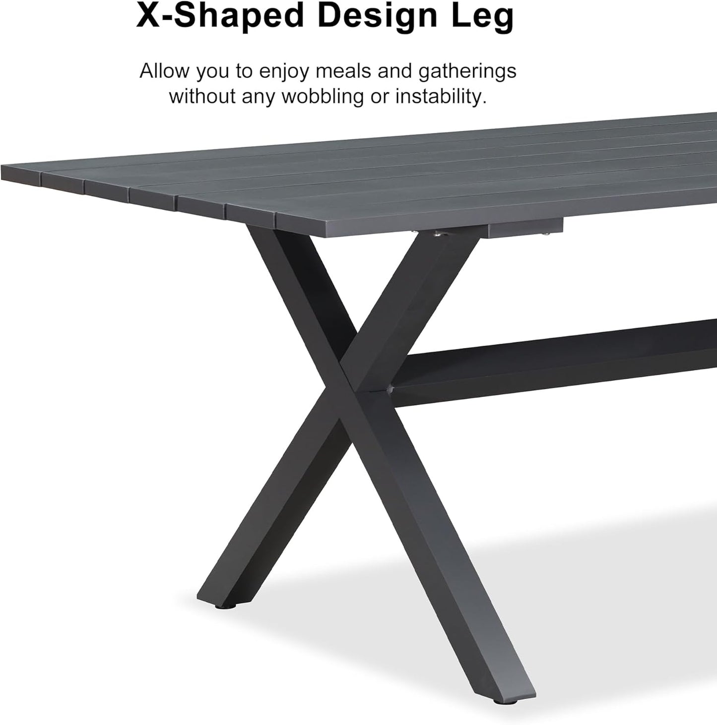 PURPLE LEAF 16 Pieces Outdoor Patio Dining Set All-Weather PE Rattan Furniture Set with All Aluminum Frame Outdoor Table and Chairs Set for 14 People Lawn Garden Backyard Deck, Grey