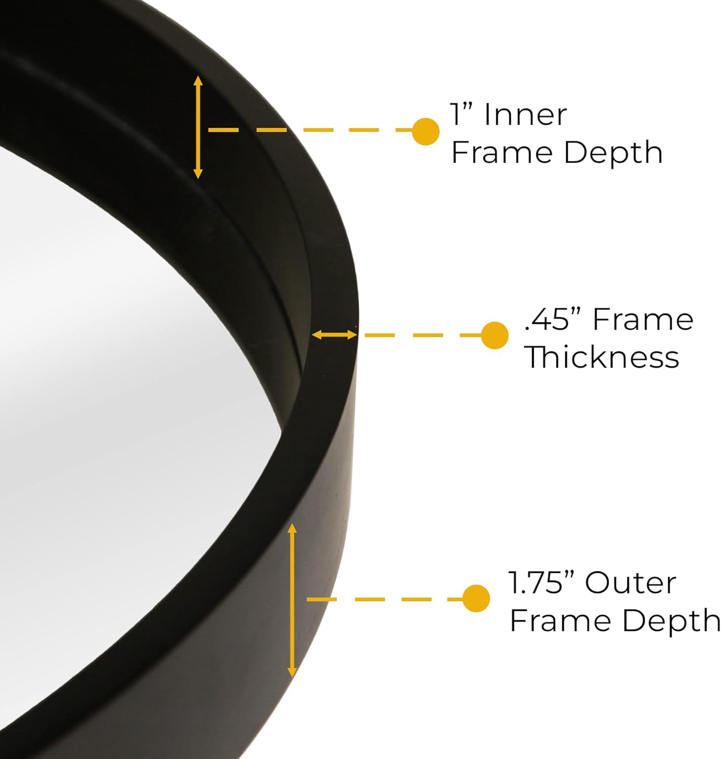 WallBeyond Black Round Wood Mirror 24 inch Circle Wall Mirror for Bathroom Round Wall Mirror for Wall Decor, Vanity, Entryway Living Room