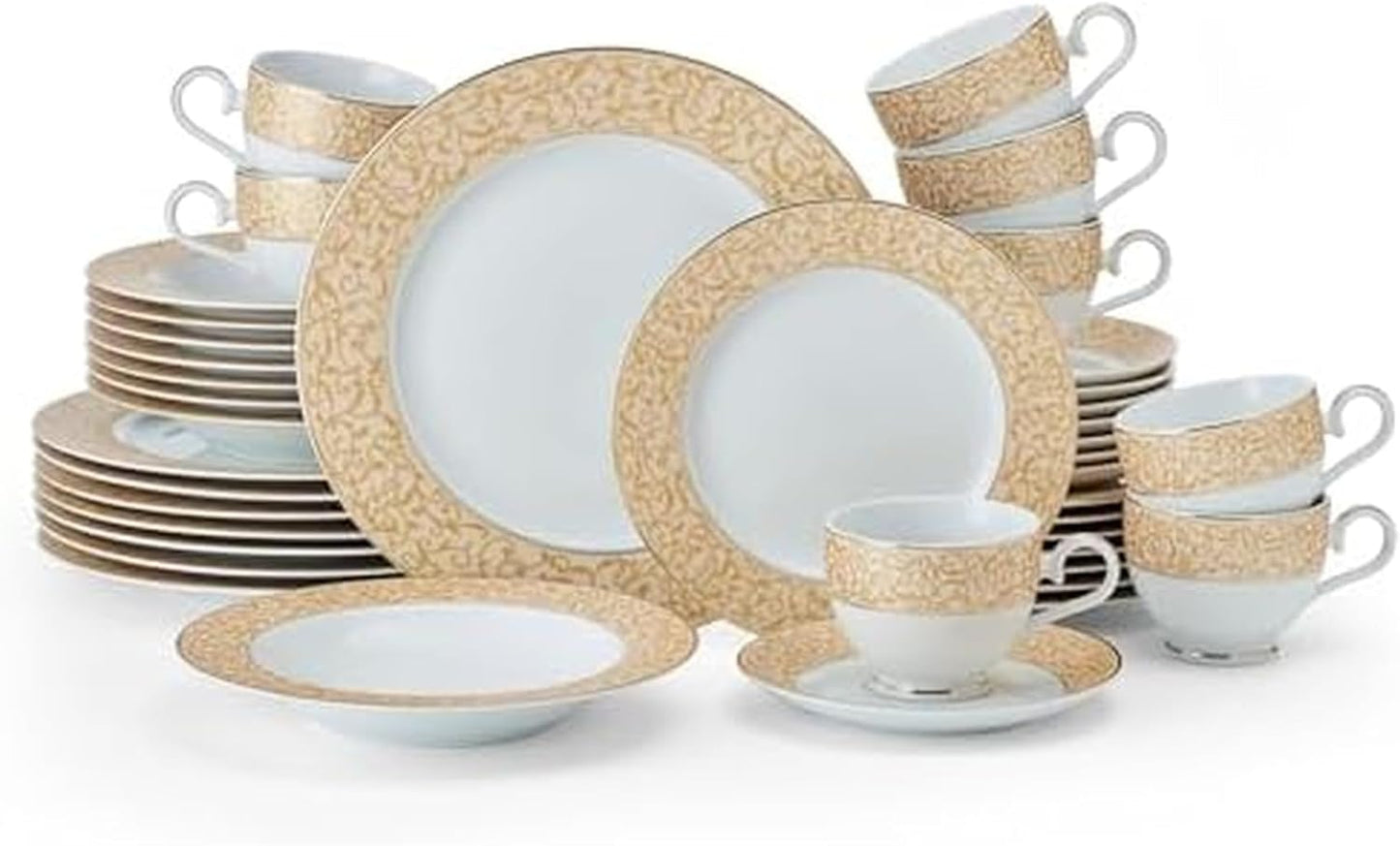 Mikasa Parchment Gold 40 Piece Dinnerware Set, Service for 8