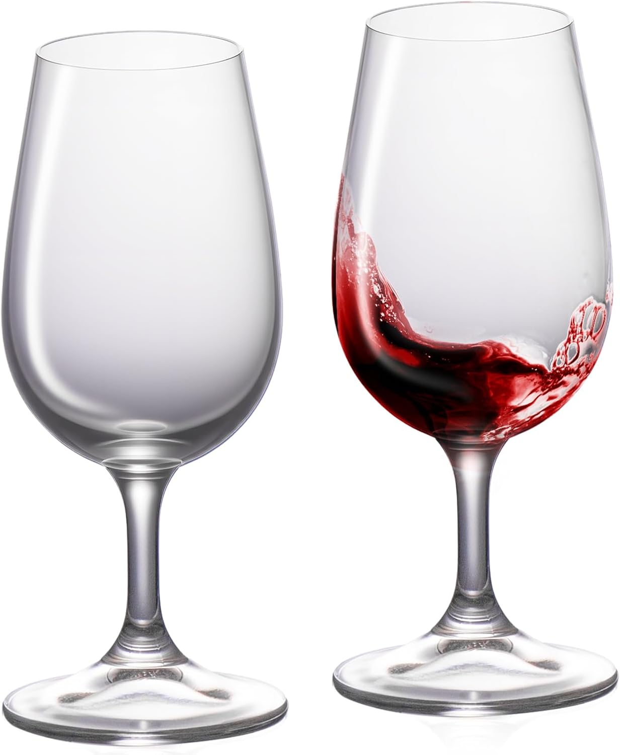 KAMMAK Wine Glasses Set of 2, 6.7 oz Hand Blown Crystal Bordeaux Wine Glasses, Thin Rim & Long Stem, Perfect for Red & White, Daily Use, Wedding Anniversary or Birthday Gift with Gift Box, Port