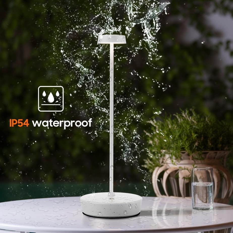 2Pack Cordless LED Table Lamp，Rechargeable Battery Desk Lamps, 3 Color Stepless Dimmable Metal Battery Table Lamps, Portable Table Light