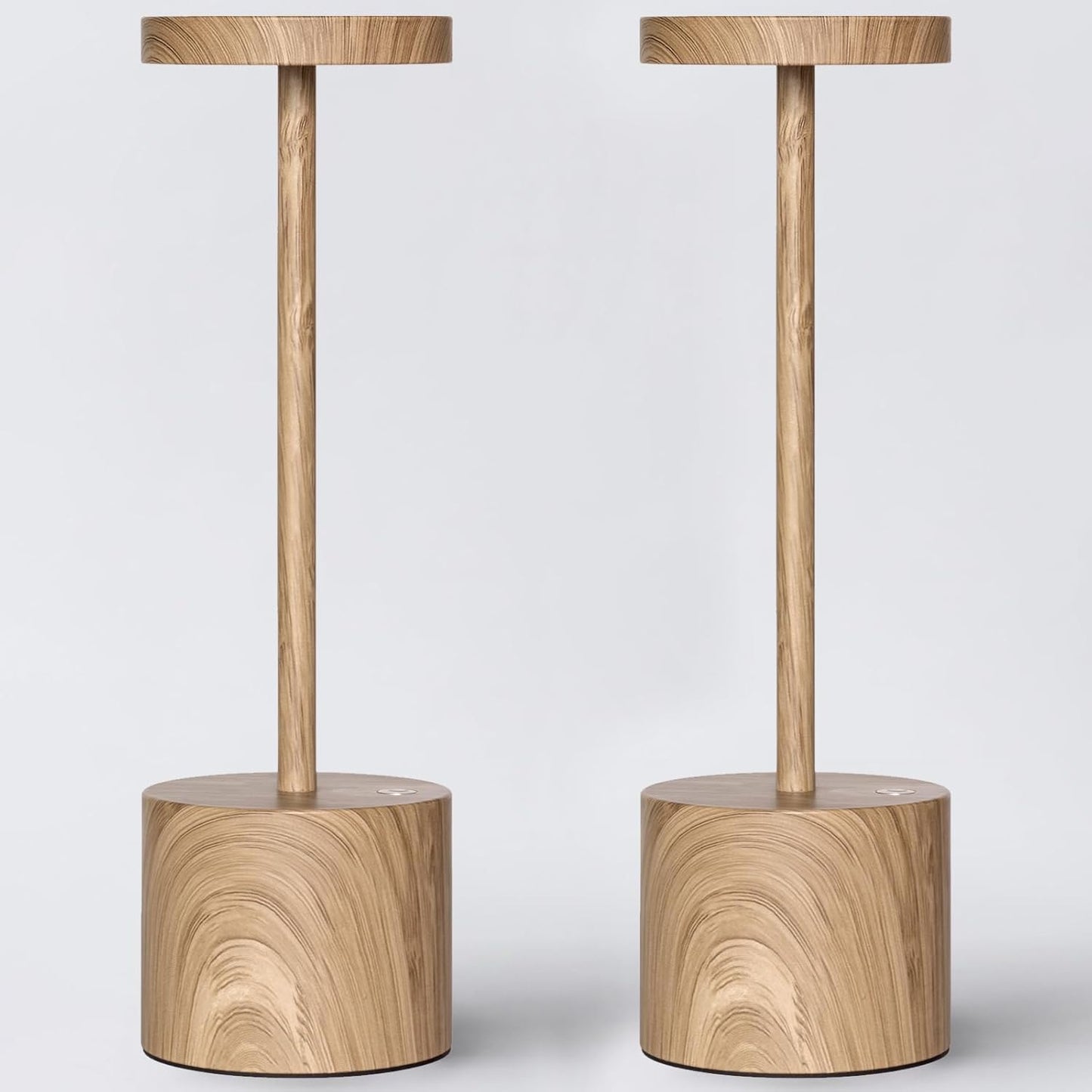 2 Pack Cordless Rechargeable Table Lamp, 3 Color Temperature & Dimmable, IP54 Waterproof Battery Operated Portable LED Light for Outdoor, Patio, Restaurant, Bedside, Shower (Bamboo)