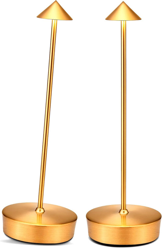 Cordless Led Table Desk Lamp 2 Pack, 7000mAh Battery Outdoor Table Light Waterproof for Restaurant Patio Camping Home Decor, USB-A Output, Brightness Memory, Dimmable