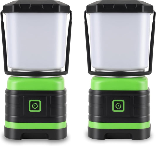 Lichamp LED Camping Lantern, Battery Powered LED Lights Camping Essentials, Portable Lanterns Flishlights for Emergency, Hurricanes, Outdoor Hiking, Power Outages, Survival Gear and Home Use, 2 Pack