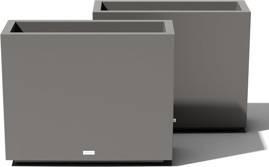 Veradek Block Series Span Plastic Planter - Tall Rectangular Planter for Indoor or Outdoor Patio/Porch | Durable All-Weather with Removable Insert Bucket | Modern Design for Plants, Flowers, Garden