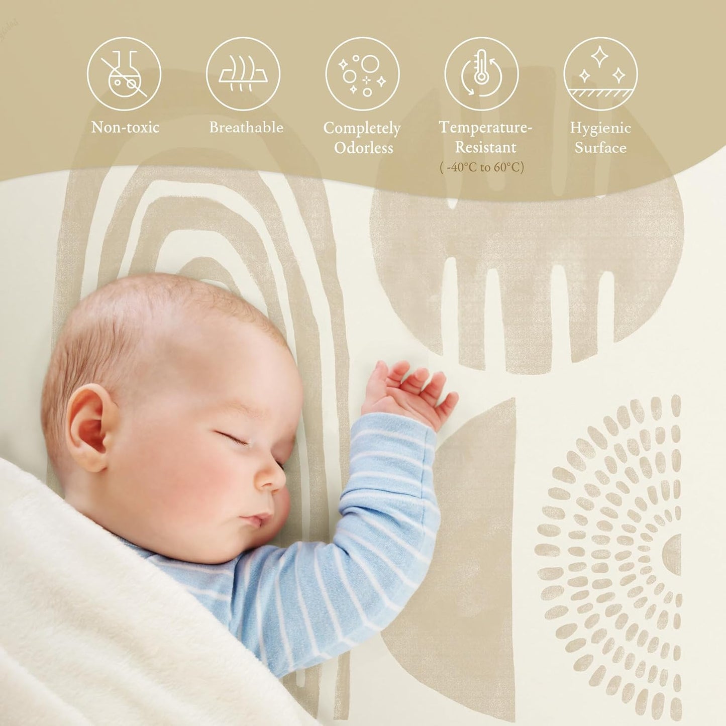 PopsyKosy Super 1 Inch Thick Premium Quality Exercise & Baby Foam Play Mats - Expandable & Large Non-Toxic Odorless Floor Mat - 6 Tiles Spacious 6x4ft - Peel-Resistant - Desert Sand