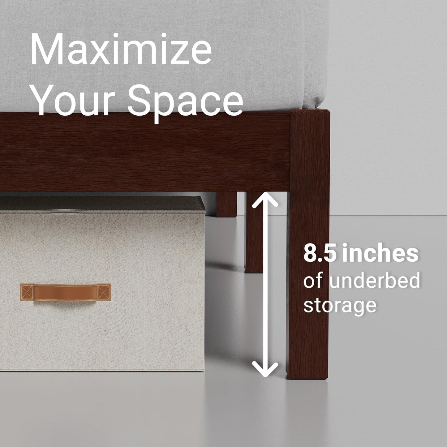 LIFEMENT Classic Wood Platform Bed Frame with Headboard, Essential, Noise Free, Under Bed Storage, No Box Spring Needed, Easy Assembly (Walnut, King (U.S. Standard))