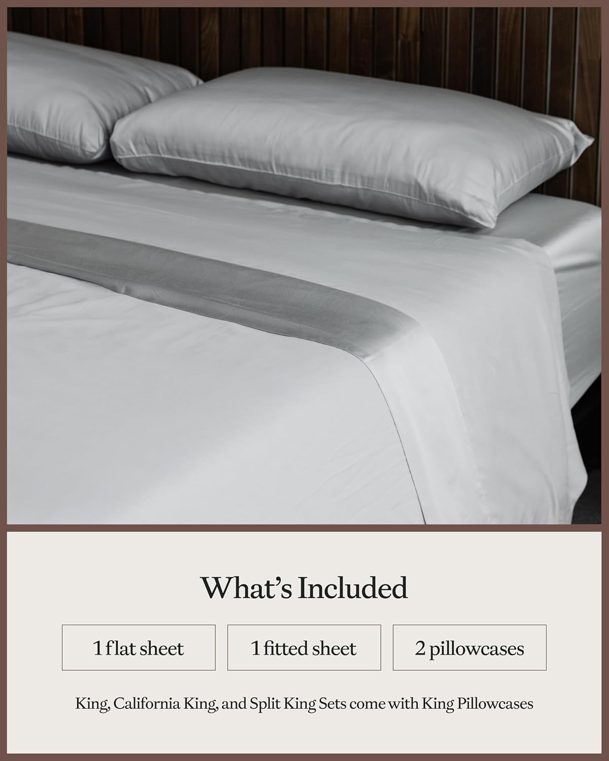 Cozy Earth Luxury Bed Sheet Set - 100% Viscose from Bamboo Fabric, Ultra-Soft & Breathable, Fits Regular & Deep Pocket Mattresses up to 20" - 4 Pieces California King Sheet Set Gray