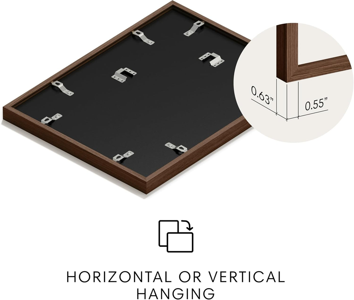 HAUS AND HUES Modern Abstract Wall Art - Blue and Green Living Room Art, Modern Artwork for Walls, Minimalist Picture for Living Room(Blue Shapes, Walnut Frame, 24x36)