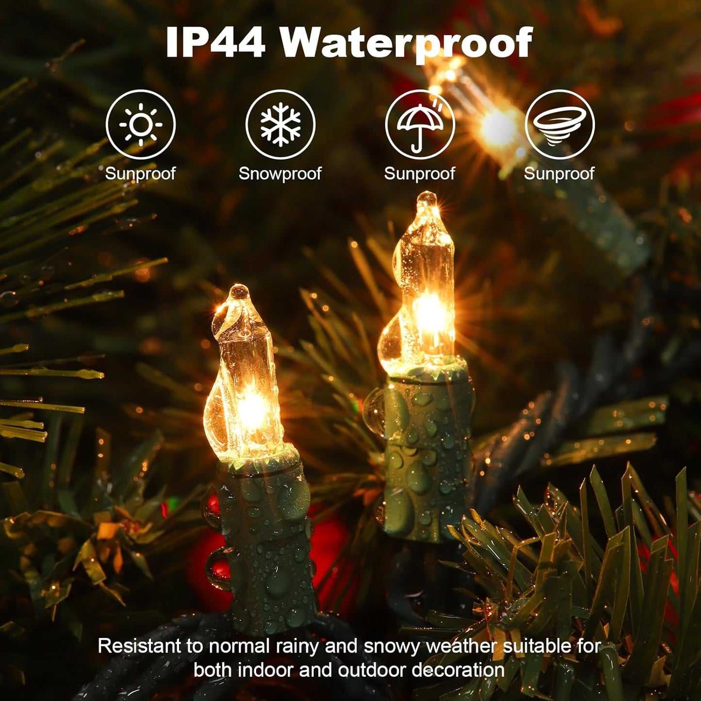 Christmas Lights 150 Count Clear Mini Lights Green Wire UL Certified Connectable Warm White String Lights for Christmas Decor (150 Count 32FT)