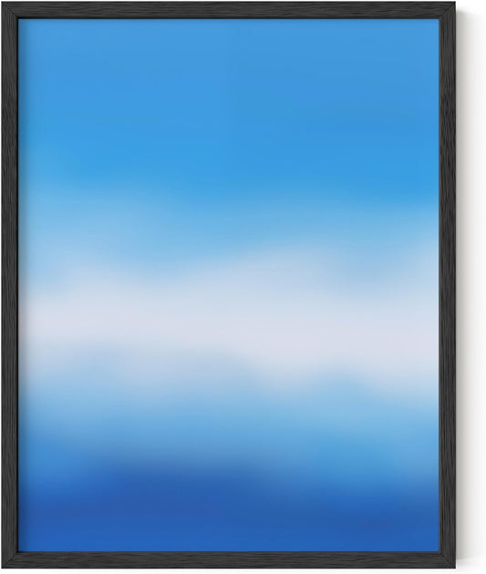 HAUS AND HUES Modern Abstract Wall Art - Blue and Green Living Room Art, Modern Artwork for Walls, Minimalist Picture for Living Room(Blue Tie-Dye, Unframed, 11x14)