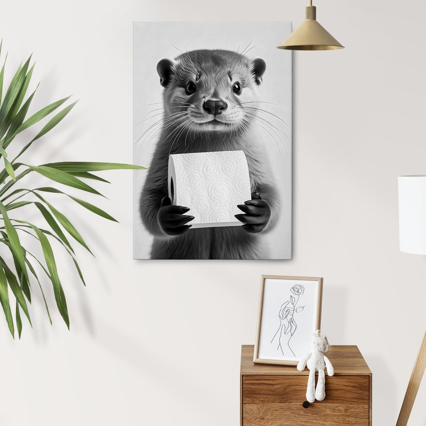 DIHSIEG Inspirational Canvas Wall Art Funny Bathroom Wall Art Print Poster, Frameless Canvas Decor,with Hook, Can be Placed on the Table,Motivational Prints,Dark 12x16 Inch