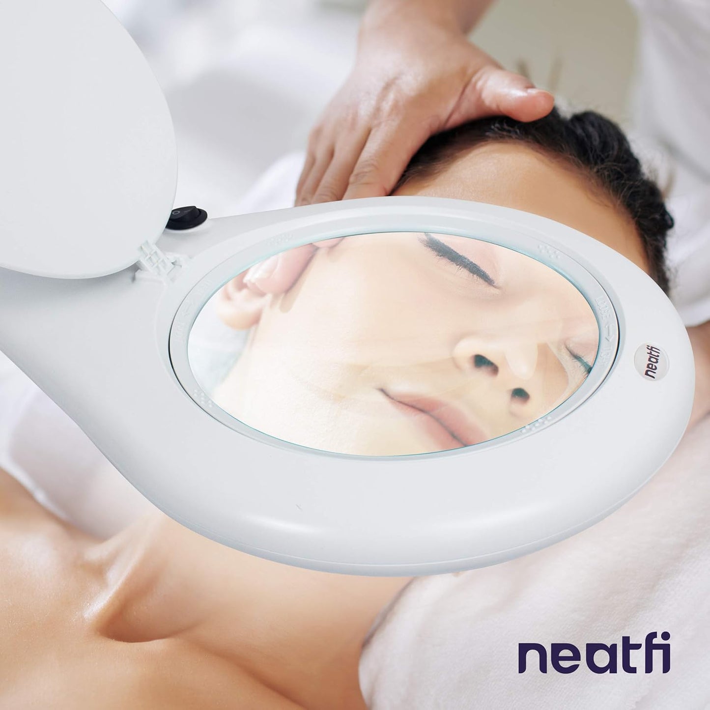 Neatfi Magnifying Lamp, 5 Diopter Glass Lens, 6500K Color Temperature, Eye-Friendly, Task Light for Sewing, Painting, Jewelry Making, and Reading (White, 7-Inch Lens with Clamp)