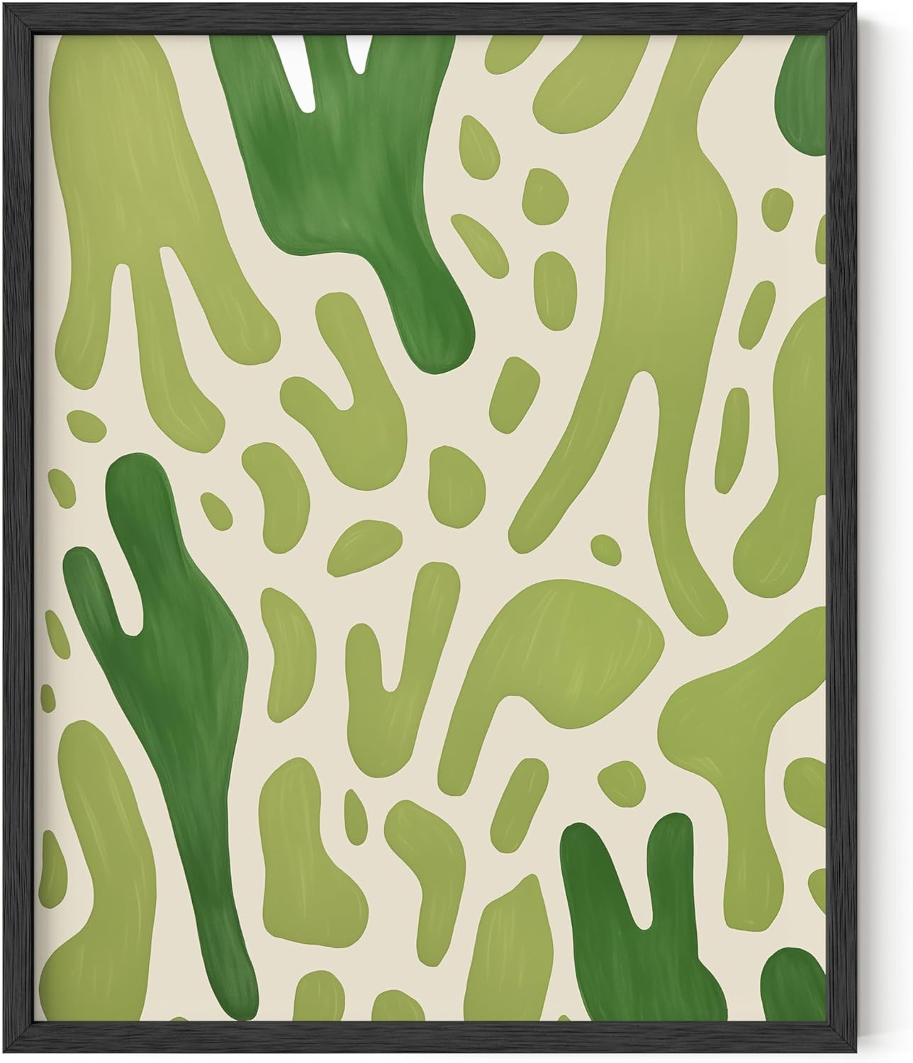 HAUS AND HUES Modern Abstract Wall Art - Blue and Green Living Room Art, Modern Artwork for Walls, Minimalist Picture for Living Room(Green Pattern, Unframed, 16x20)