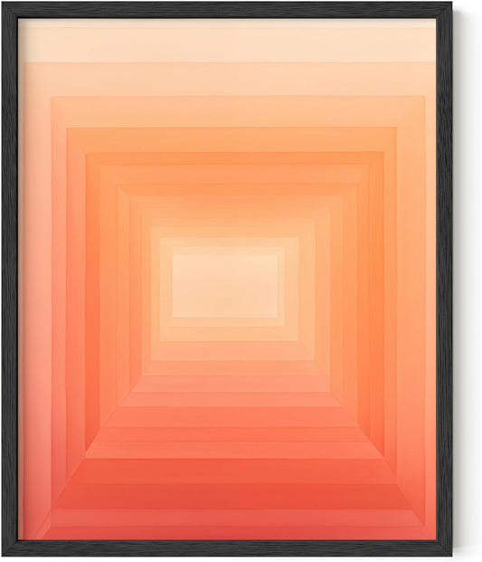 HAUS AND HUES Colorful Abstract Wall Art - Minimalist Retro Picture for Living Room Decor, Red and Pink Modern Wall Art Painting (Pink Geometric 2, Unframed, 8x10)