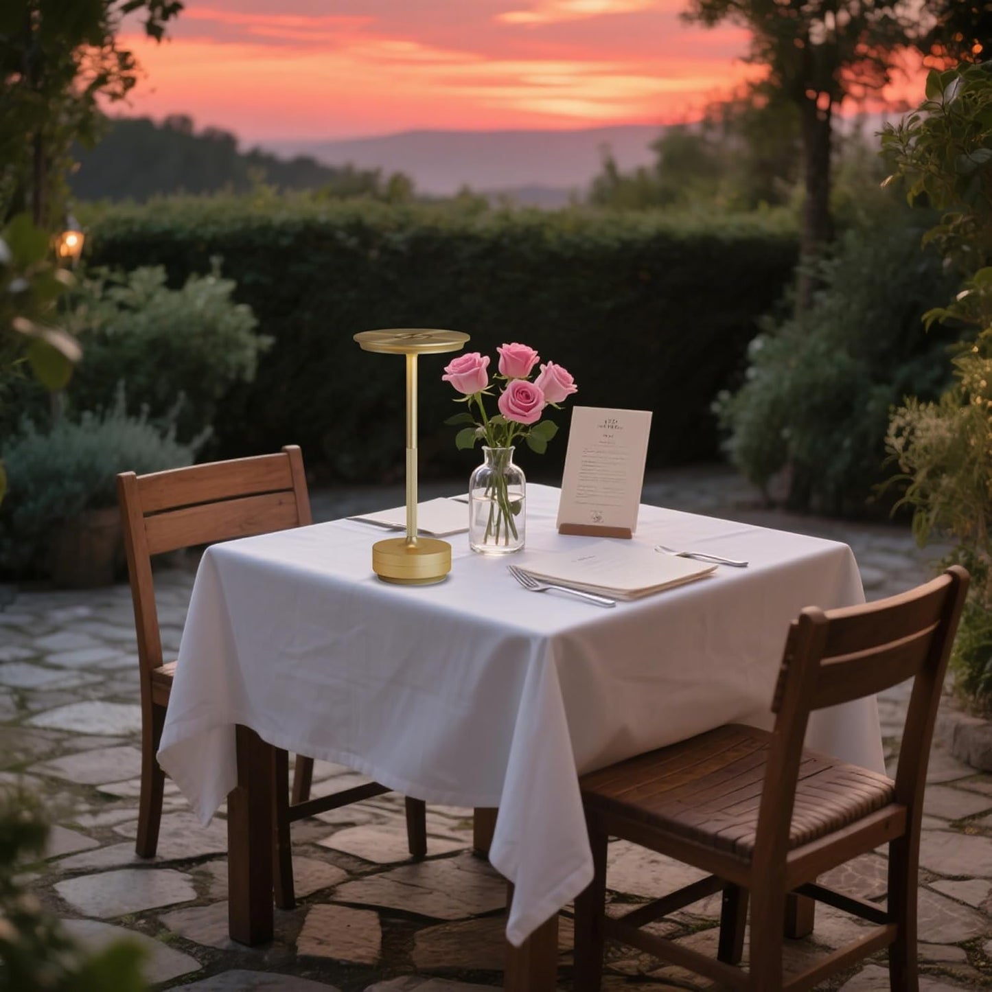 2 Pack Cordless Table Lamps Rechargeable, 5000mAh Portable LED Table Light, 3 Color Stepless Dimming Battery Powered Table Lamp, for Patio/Restaurant/Home/Outdoor.(Brushed Gold)